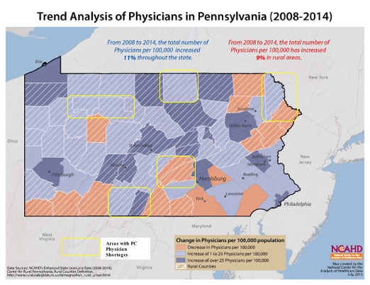 Trend Analysis of Physicians in Pennsylvania (2008-2014)