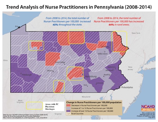 Trend Analysis of Nurse Practitioners in Pennsylvania (2008-2014)