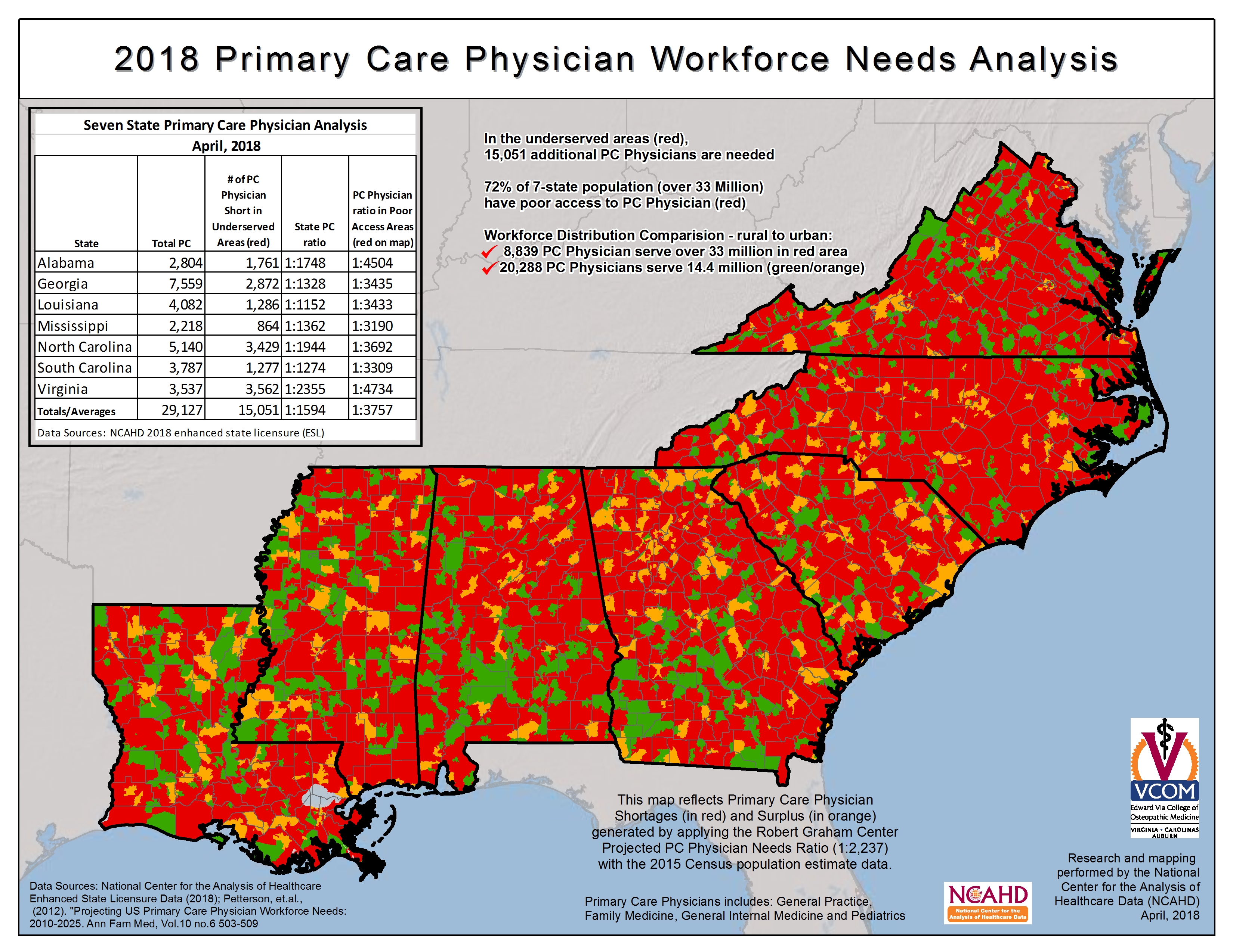 Primary Care Physician Mal-Distribution for the Lower Appalachian States