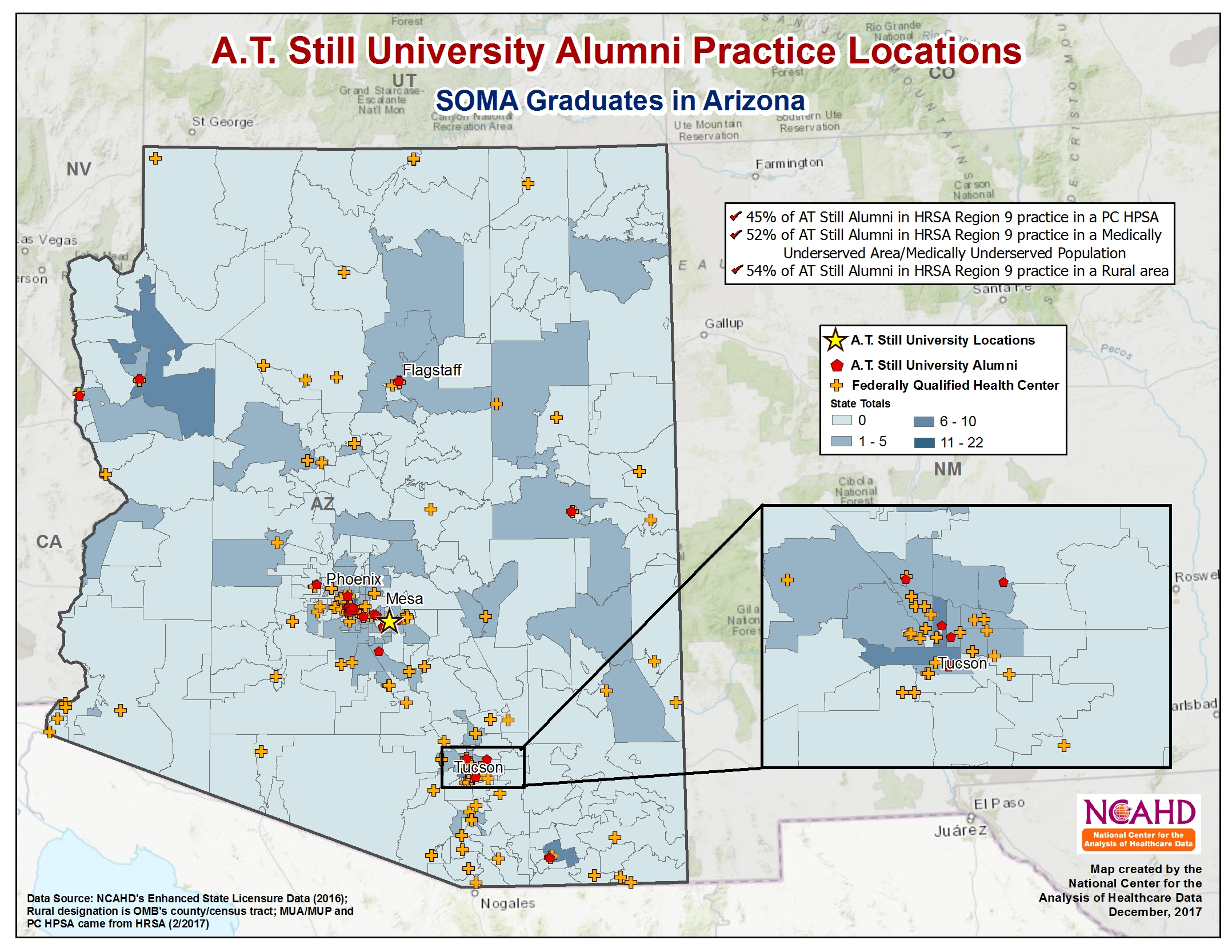 AT Still National Alumni Pracitce Locations Arizona SOMA