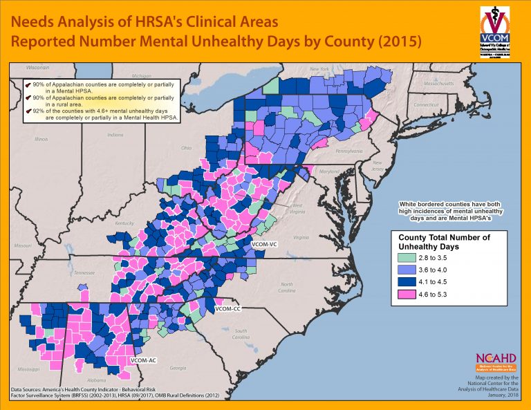 Poor Mental Health Days in Appalachia